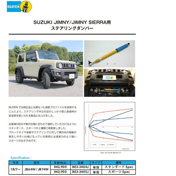 BILSTEIN steering damper for Suzuki Jimny/Jimny Sierra