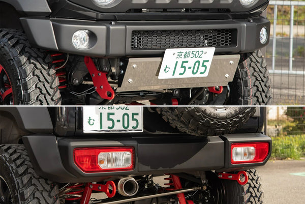 HBF Type S Wide FRP bumper Full Set Kit for JB74W with Gloss Black Printed